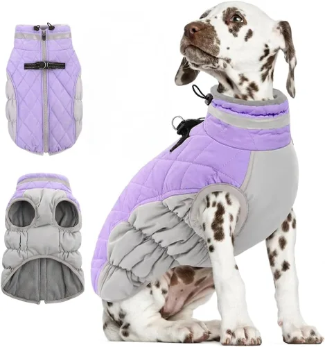 Vista 53 de AOFITEE Abrigo para perro, chaquetas cálidas para perros pequeños, abrigo de invierno para perros con arnés integrado, chaqueta de invierno
