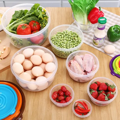 Vista 6 de Juego de ensaladeras de plástico multicolor, apto para microondas y lavavajillas, ideal para hornear, preparar, cocinar y servir alimentos