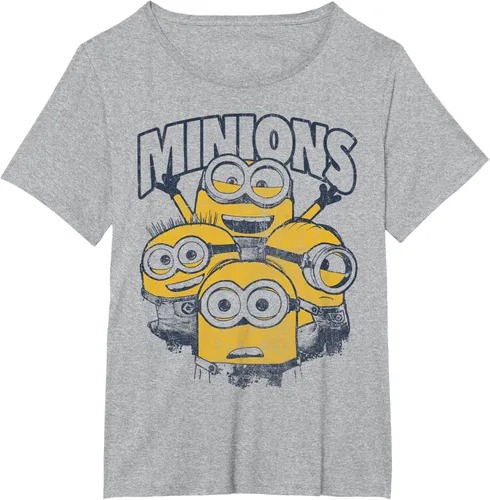 Vista 19 de Despicable Me Minions Vintage Group Graphic Camiseta Gris Oscuro