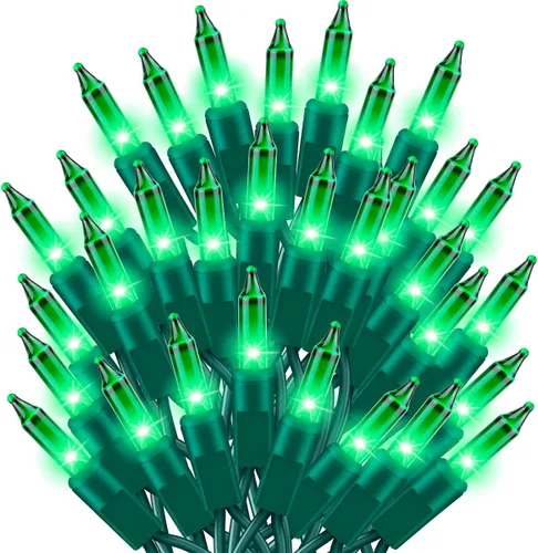 Vista 8 de Tira de luces LED ST38 de 26 pies (25.9 ft) con cable blanco, luces colgantes conectables y regulables para el día de la nación
