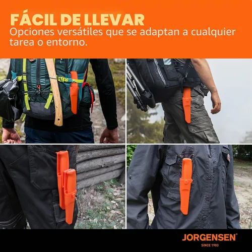 Vista 7 de Jorgensen - Cuchillo cincel de madera con funda, hoja de acero al carbono