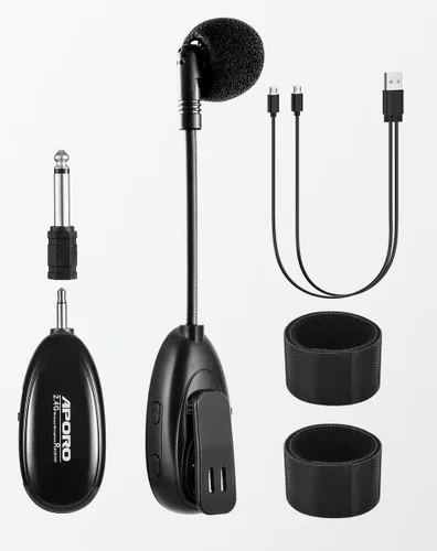 Vista 7 de Micrófono inalámbrico de flauta de 2.4G para instrumentos musicales, micrófono, receptor inalámbrico y transmisor, para flauta y más