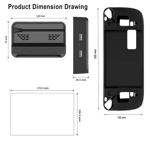 Vista 8 de Steam Deck Touch Protector Accessories KitScreen Protector Stand Base and Carrying Package For Valve Steam Deck