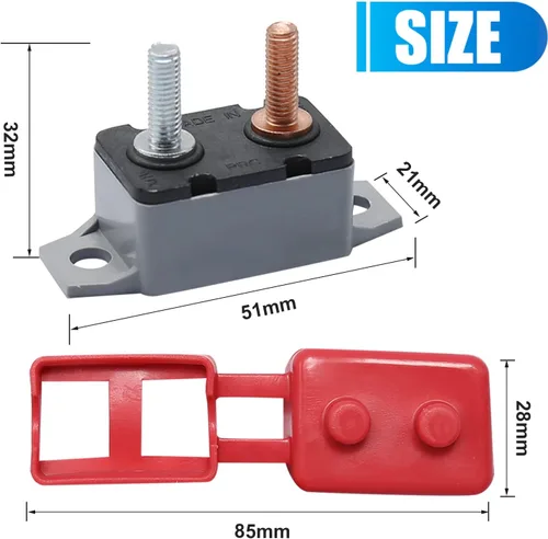 Vista 3 de UOIENRT Disyuntor de reinicio automático de 4 piezas DC 12 V - 24 V con perno prisionero de cubierta para automóvil y más (30 A)