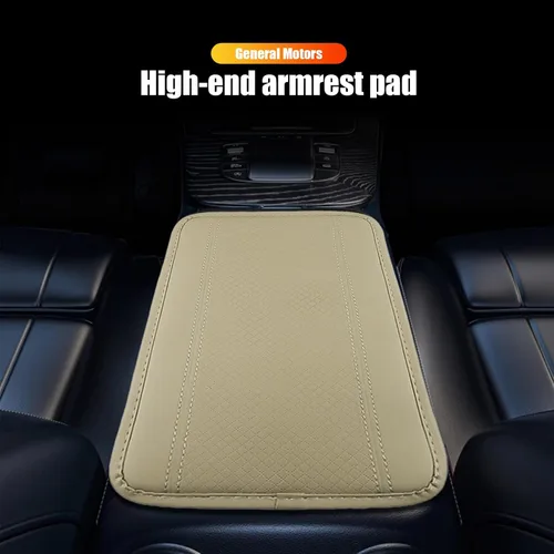 Vista 6 de 1 almohadilla para consola central de automóvil, funda de cuero de fibra en relieve impermeable para reposabrazos, protector universal de cuero