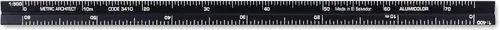 Vista 2 de Alumicolor Regla Métrica de Bolsillo para Arquitecto de Aluminio, 15CM, Negro