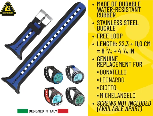 Vista 2 de Cressi Genuine Watchband, Screen Protector Replacement for Big-Screen Dive Computer - Original Spare Parts
