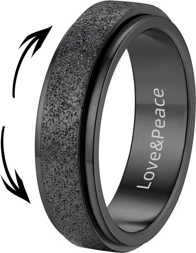 Vista 18 de Supcare Anillos antiestrés para mujer de 4/6/0.315 in para la ansiedad, anillo de pulgar con chorro de arena, regalo para mujeres, talla 7-14