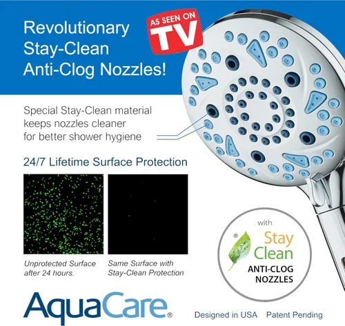 Vista 8 de AquaCare High Pressure 10 Spray Mode Filtered Showerhead - Handheld Shower Head Filters Chlorine to Heal Dry Skin, Revive Hair - Dual Power Wash