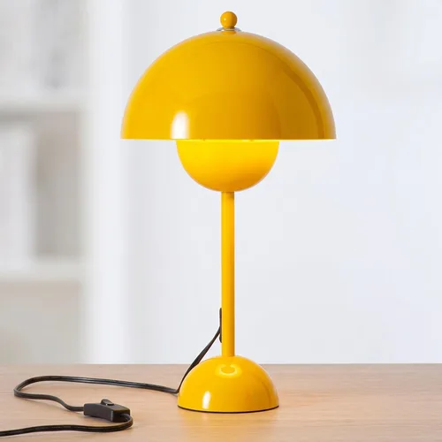 Vista 14 de Lámpara de mesa moderna Mid-Century Bud para dormitorio, con certificación Verde cazador