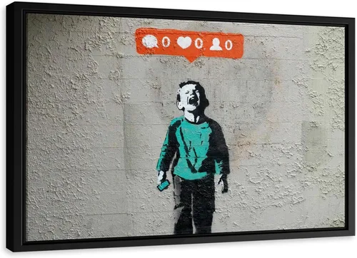 Vista 13 de Arte en lienzo de Banksy para pared, decoración del hogar, lienzo pre-estirado - varios tamaños