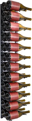 Vista 10 de Jagged Ridge Wine Rooms - Estante de metal para vino montado en la pared de alta calidad - Soporte para 12 botellas de vino - Estante moderno