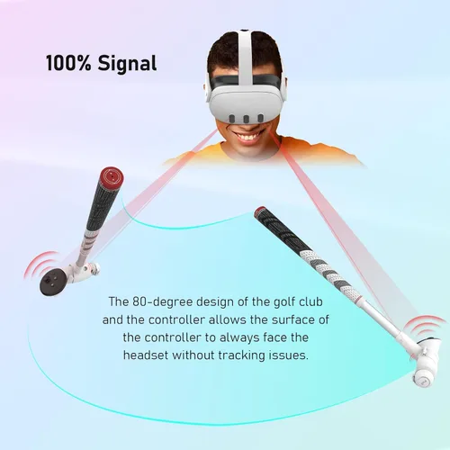 Vista 2 de UPOK VR Golf Club Attachment Compatible with MetaOculus Quest 3 - Controllers Grips Professional Handle Sleeve for Golf +, Golf 5,eClub Enhance