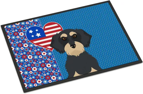 Vista 187 de Caroline's Treasures WDK5119JMAT Airedale Terrier USA - Tapete para interiores o exteriores, 24 x 36 pulgadas, tapete para puerta delantera