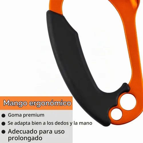 Vista 5 de Ascensor de mano de escalada para arbolista de escalada (derecha e izquierda) para cuerda de 8 ~ 0.472 in 1 pieza izquierda - naranja