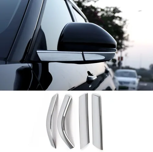 Vista 8 de Accesorios de coche para Ford Explorer 2020 2021 2022 2023 Cubierta de tira de espejo retrovisor exterior (estilo fibra de carbono) ABS 4 piezas