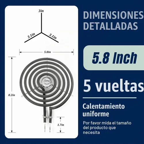 Vista 3 de WB30M1 Juego de Elementos de Quemador de Superficie Superior de Estufa de 6 Pulgadas, Repuesto Compatible con Estufa Eléctrica G.E Hot-point