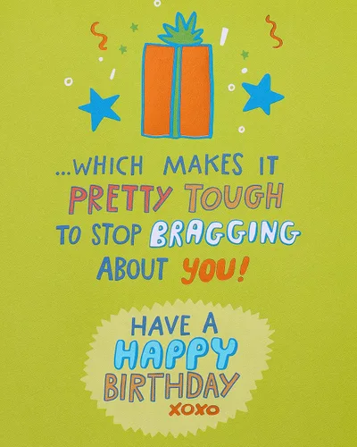Vista 3 de American Greetings Tarjeta de cumpleaños para nieto (Bragging About You)