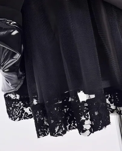 Vista 5 de HSPUAO Vestido de Lolita gótico para mujer vestido de cosplay de Misa Amane nota de la muerte vestido negro gótico Misa Cosplay