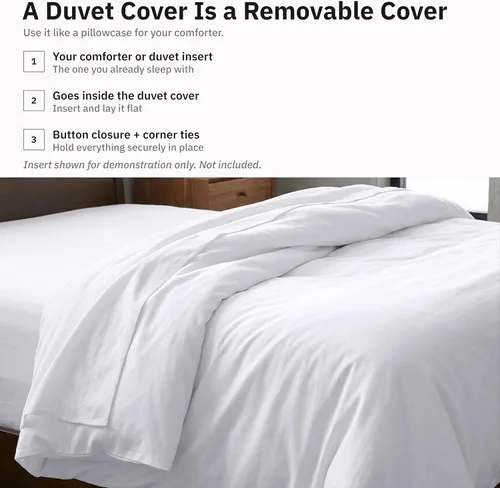 Vista 4 de California Design Den Solo funda de edredón individual XL/individual – Ganador de los premios Good Housekeeping Best Bedding Awards 2025, satén