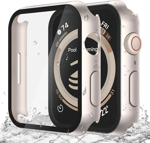 Vista 17 de Misxi Paquete de 2 fundas impermeables con botón diseñadas para Apple Watch Series 3 Series 2 de 38mm, funda rígida de policarbonato anticaídas