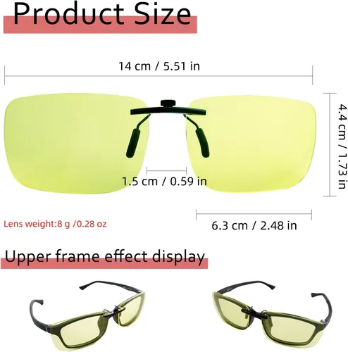 Vista 4 de Gafas de visión nocturna con clip, visión antideslumbrante de alta definición Verde