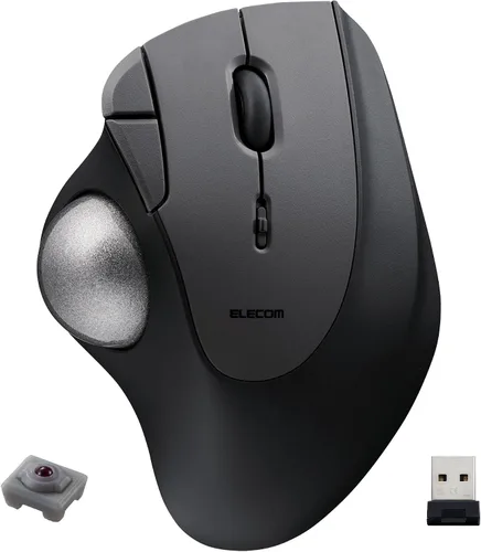 Vista 13 de ELECOM Diseño ergonómico y cómodo Trackball IST Bluetooth 5.3, seguimiento suave con rodamiento de bolas rubí, bola de 1.41 pulgadas, control