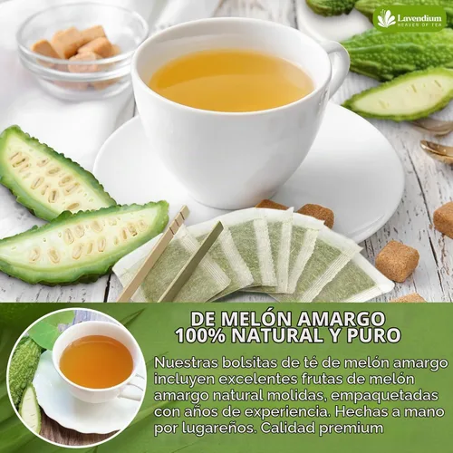Vista 4 de Lavendium Bolsas de té de melón amargo, sin cafeína, 60