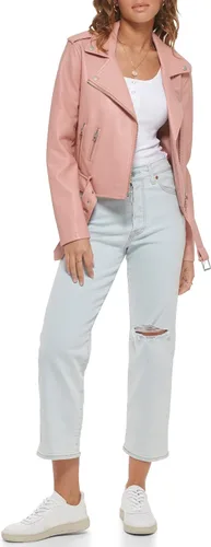 Vista 3 de Levi's Women's Belted Faux Leather Moto Jacket (Regular & Plus Size)