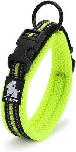 Vista 13 de Creation Core Collar reflectante para perro con anillo de malla transpirable, suave acolchado de nailon ajustable, collar para mascotas, 0.6 Negro