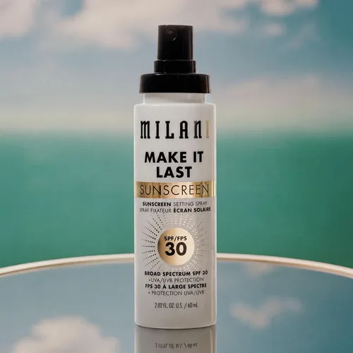 Vista 7 de Milani Spray de fijación y base de maquillaje + protector solar, protector solar duradero para la cara - SPF 30 Protección UVA y UVB Fórmula rica