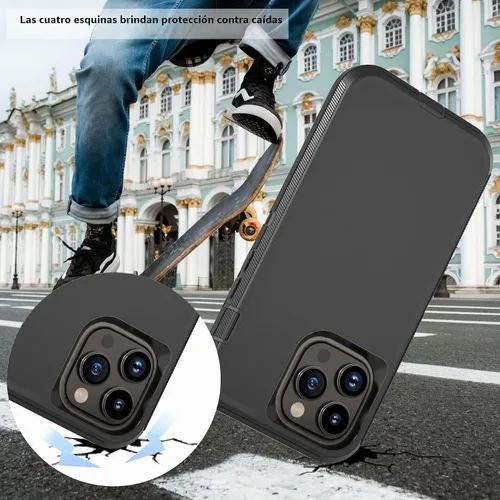 Vista 5 de Funda resistente para Apple iPhone 14 Pro Max, con funda de clip para cinturón y soporte, resistente, a prueba de golpes, funda protectora de cuerpo