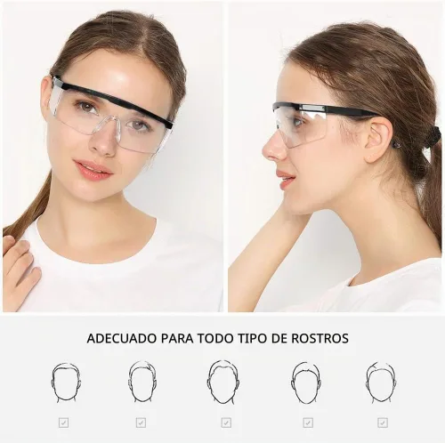 Vista 6 de Gafas de seguridad, 5 gafas protectoras ajustables de visión amplia, gafas de seguridad ligeras a prueba de niebla
