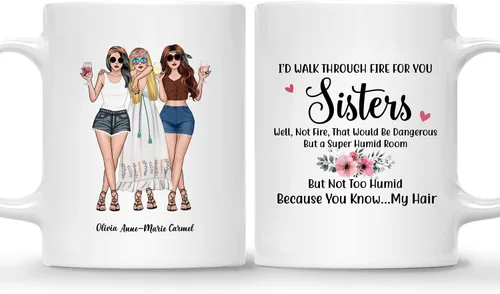 Vista 11 de Gossby Taza personalizada (2 mujeres) Besties Forever Best Friend Regalos de amistad para mujeres, niñas, hermana, taza de café