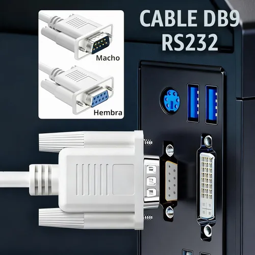 Vista 5 de Cable de extensión recto DB9 de 9 pines/RS232 macho a hembra de 15 pies y 16.4 ft