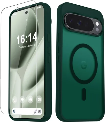 Vista 177 de Funda para Google Pixel 10 Pro XL, cubierta magnética mate, color negro Fit for MagSafe, Screen Protector included, Shockproof Military Grade