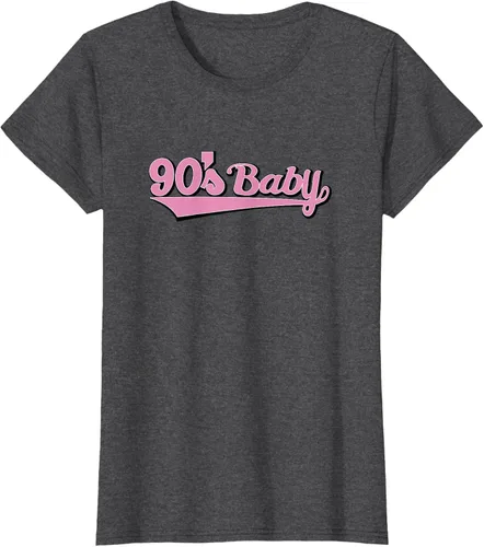 Vista 4 de 90s Baby Nostalgia Camiseta retro rosa con diseño estético, Blanco