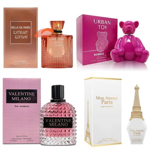 Vista 20 de A CENTER Juego de perfume de 4 piezas para mujer, set de regalo