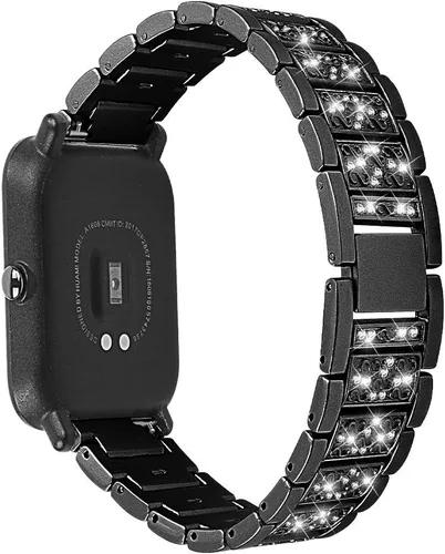 Vista 7 de FitTurn Bandas brillantes de joyería para Amazfit Bip 6/Bip 5 Band para mujeres y hombres, correa de metal de repuesto para Amazfit Bip 6