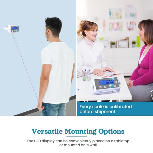 Vista 6 de Báscula de peso corporal extra ancha para uso médico, doméstico y de lucha libre, 440 libras Accurate Weigh-Ins, Easy-Read LCD Display, Hold &