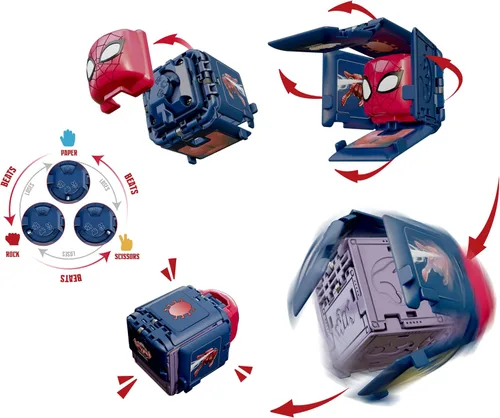 Vista 4 de Battle Cubes - Paquete de 2 Marvel Spider-Man, Spider-Gwen VS Green Goblin, libera poder, lanzar ataque, 2 cubos y 6 fichas, sistema de batalla