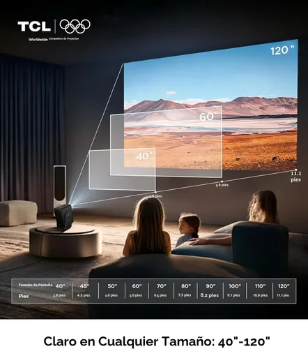 Vista 7 de TCL Proyector inteligente C1 compatible con 4K, compatible con Google TV, WiFi y Bluetooth, enfoque automático/Keystone, 1080P HDR10, Dolby Audio