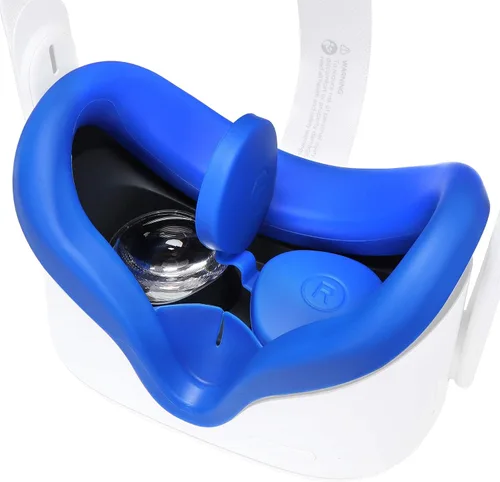 Vista 2 de Silicone Face Cover for Oculus Quest 2and Lens Cover with Beat Saber Handle Bundle
