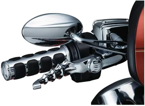 Vista 2 de Kuryakyn 6227 Empuñaduras de manillar ISO Premium para control electrónico del acelerador: motocicletas Harley-Davidson 2014-19, cromado, 1 par
