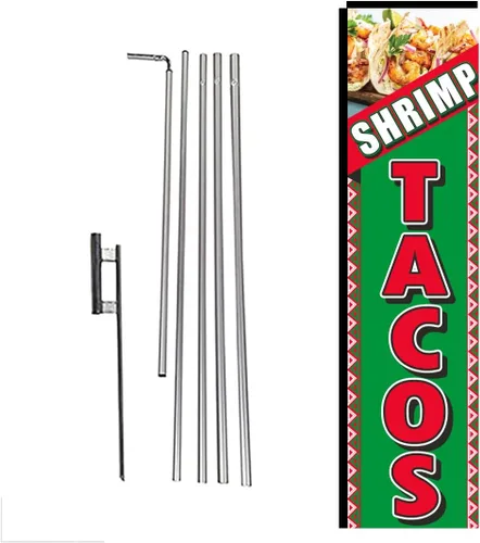 Vista 12 de Pupusas - Bandera rectangular de plumas con kit de poste y pico de tierra para restaurantes, mercados, propietarios de negocios