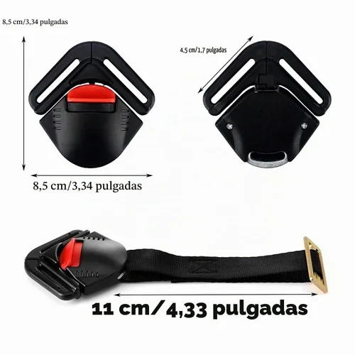 Vista 2 de Cochecito universal para asiento de bebé, 5 puntos, correa ajustable de 5 puntos, arnés de seguridad, clip de hebilla de bloqueo, clip de arnés