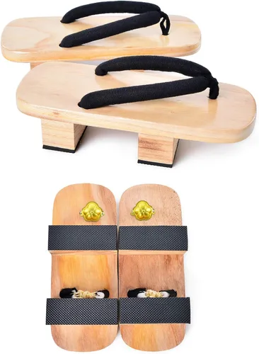 Vista 6 de Japanese Wooden Clogs with Tabi Socks For Men Women