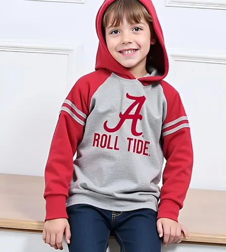 Vista 2 de Wes and Willy - Sudadera con capucha de manga larga para niños de universidad con rayas