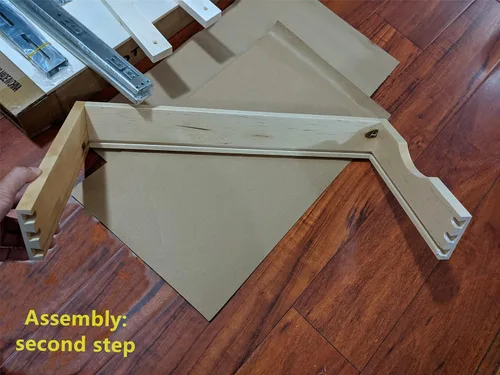 Vista 2 de D.I.Y - Cajón extraíble de 11 pulgadas, bandeja rodante de madera para base de cocina, organizador deslizante para almacenamiento de despensa