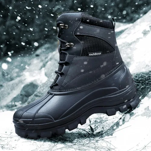 Vista 5 de UPSOLO Mens Duck Boots Winter Snow Boot Waterproof Insulated Anti-Slip Fully Fur Lined Casual Lightweight